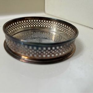 WALLACE Silverplate Wine Bottle Coaster or Coaster Holder vintage antique